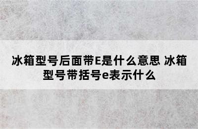 冰箱型号后面带E是什么意思 冰箱型号带括号e表示什么